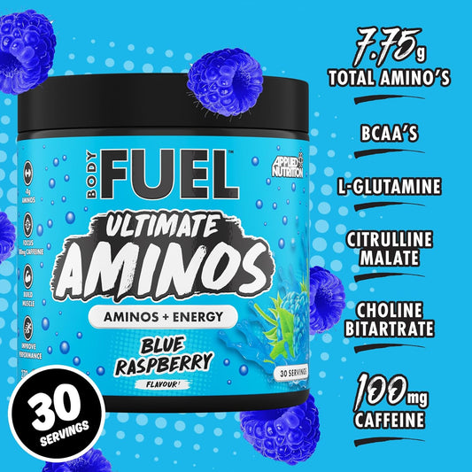 Applied Nutrition Bodyfuel Amino'S - Amino Acids Supplement, Eaa Essential Amino Acids Powder, Muscle Fuel & Recovery (270G - 30 Servings) (Blue Raspberry)