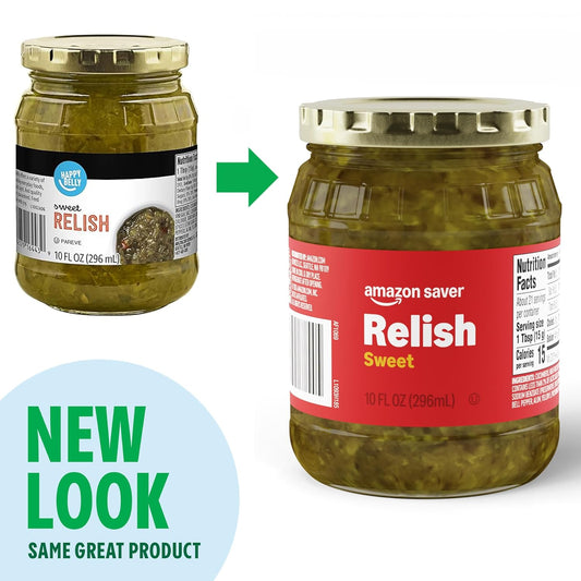 Amazon Saver, Sweet Relish, 10 Fl Oz (Previously Happy Belly, Packaging May Vary)