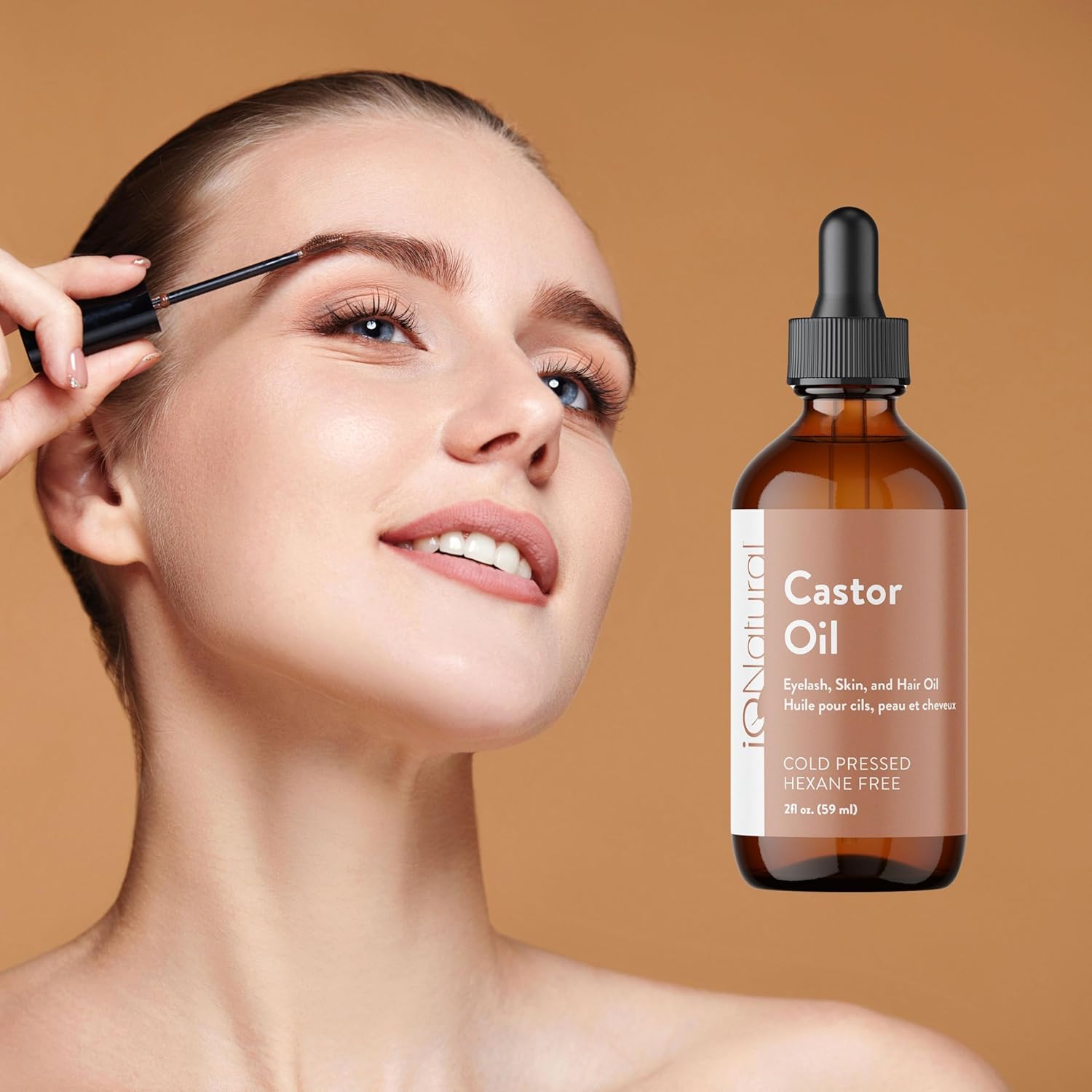 Iq Natural 100% Pure Cold Pressed Organic Castor Oil - Eyelash & Eyebrow Growth Serum, Conditioner & Treatment : Beauty & Personal Care