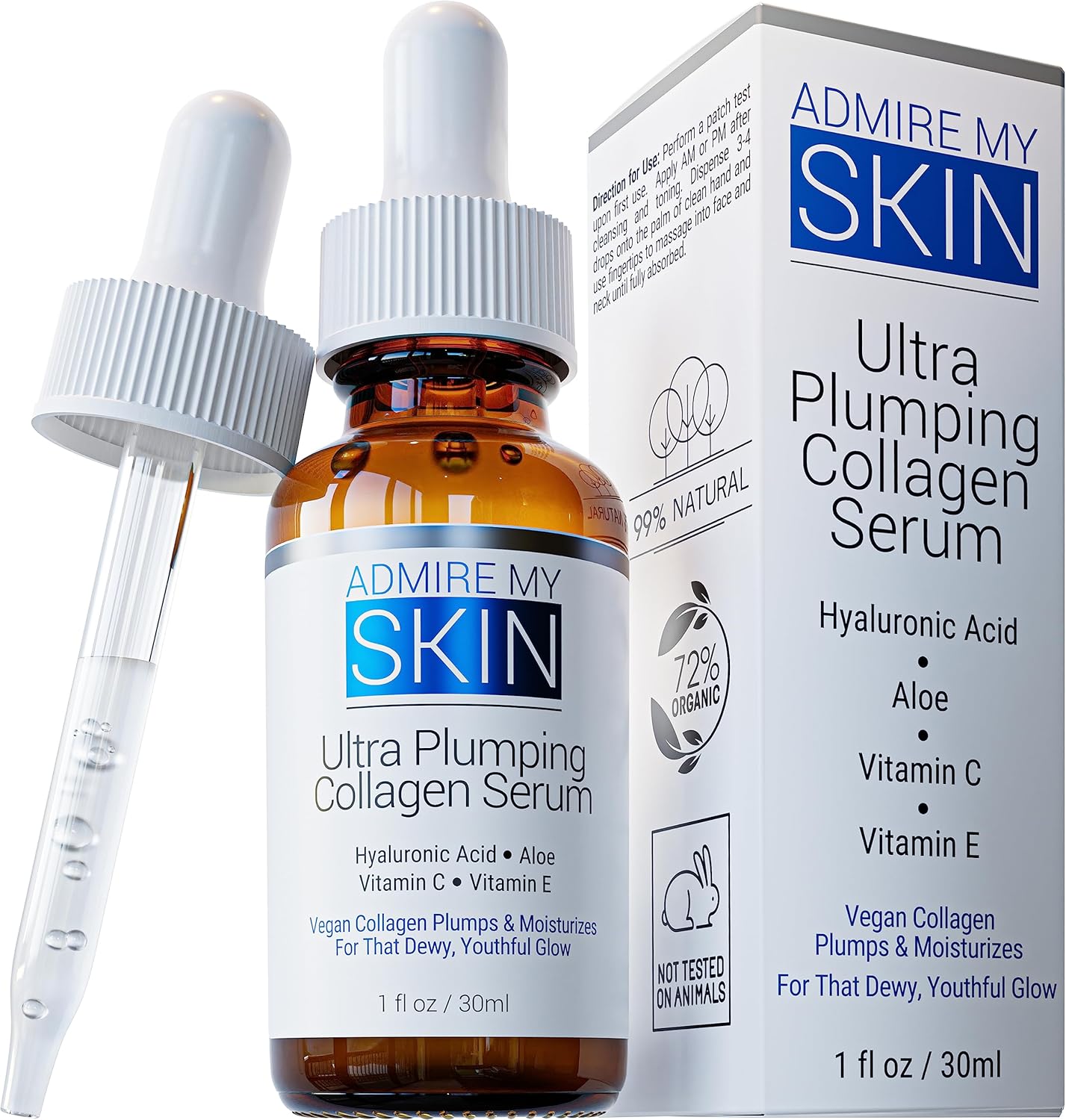 Admire My Skin Ultra Plumping Collagen Serum, 1 Fl Oz (30 Ml)
