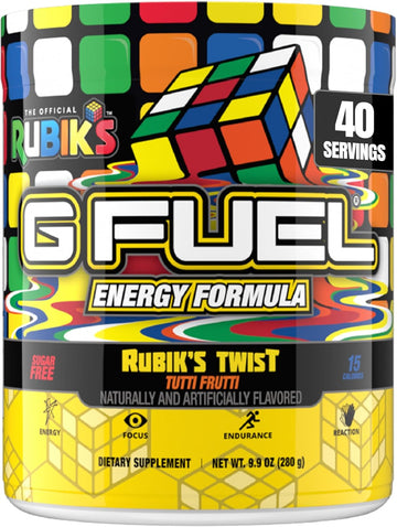 G Fuel Tropical Rain Energy Drink Powder, Pre Workout Caffeine Mix For Gaming, Sugar Free Focus Amino, Vitamin + Antioxidants, 9.8Oz (Fruit Medley, 40 Servings)