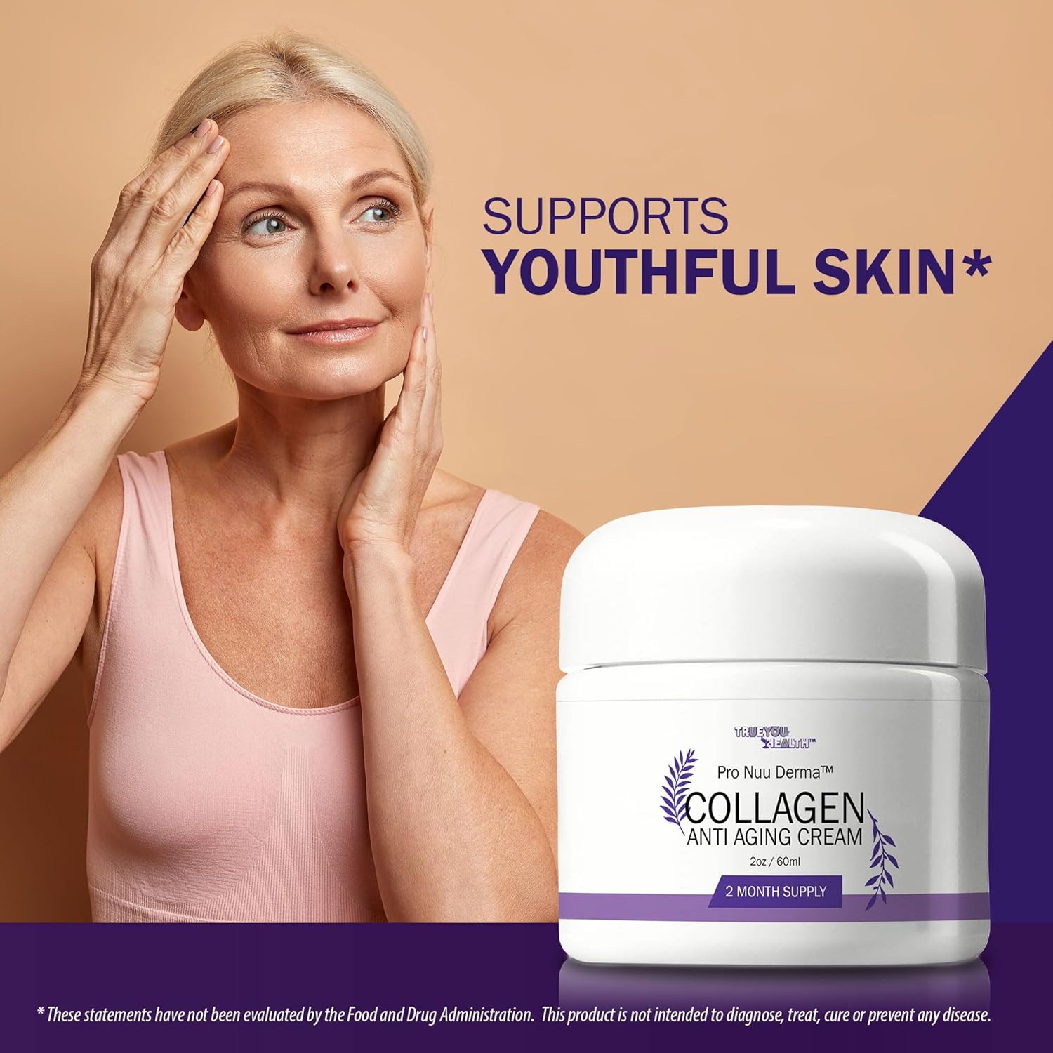 Pro Nuu Derma Cream - 2 Month Supply Anti Aging Anti Wrinkle Cream - Our Best Anti Aging Moisturizer For Women - Day & Night Cream Anti Aging Care - Pro Nuu Derma Collagen Cream - Anti Aging Products : Beauty & Personal Care