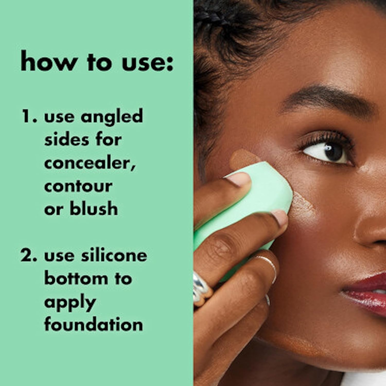 e.l.f. Halo Glow Angled Silicone Face Sponge, Angled Design For Cream & Liquid Bronzer, Foundation, Concealer & More, Latex-Free, Vegan & Cruelty-Free : Amazon.co.uk: Beauty