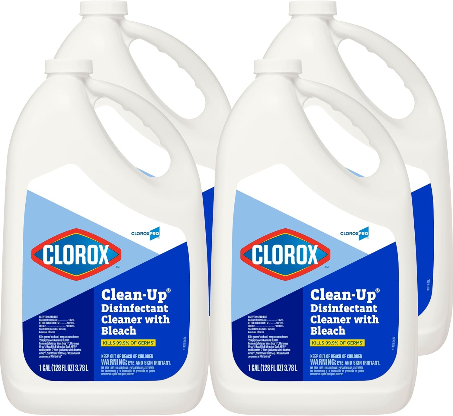 Cloroxpro Clean-Up All Purpose Cleaner With Bleach, Clorox Healthcare Cleaning And Industrial Cleaning, Original, 128 Ounces (Pack Of 4) - 35420