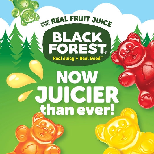 Black Forest Gummy, Bears, Fruit Flavor, Deliciously Juicy, Made With Real Fruit Juice, School Snacks, 10 Oz