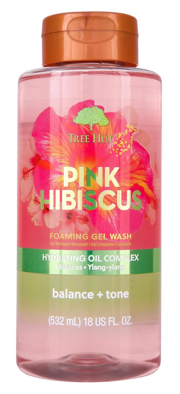 Tree Hut Pink Hibiscus Foaming Gel Wash | Cleanse & Soothe Skin Without Stripping Moisture | Made With Our Hydrating Oil Complex | 18 Fl Oz