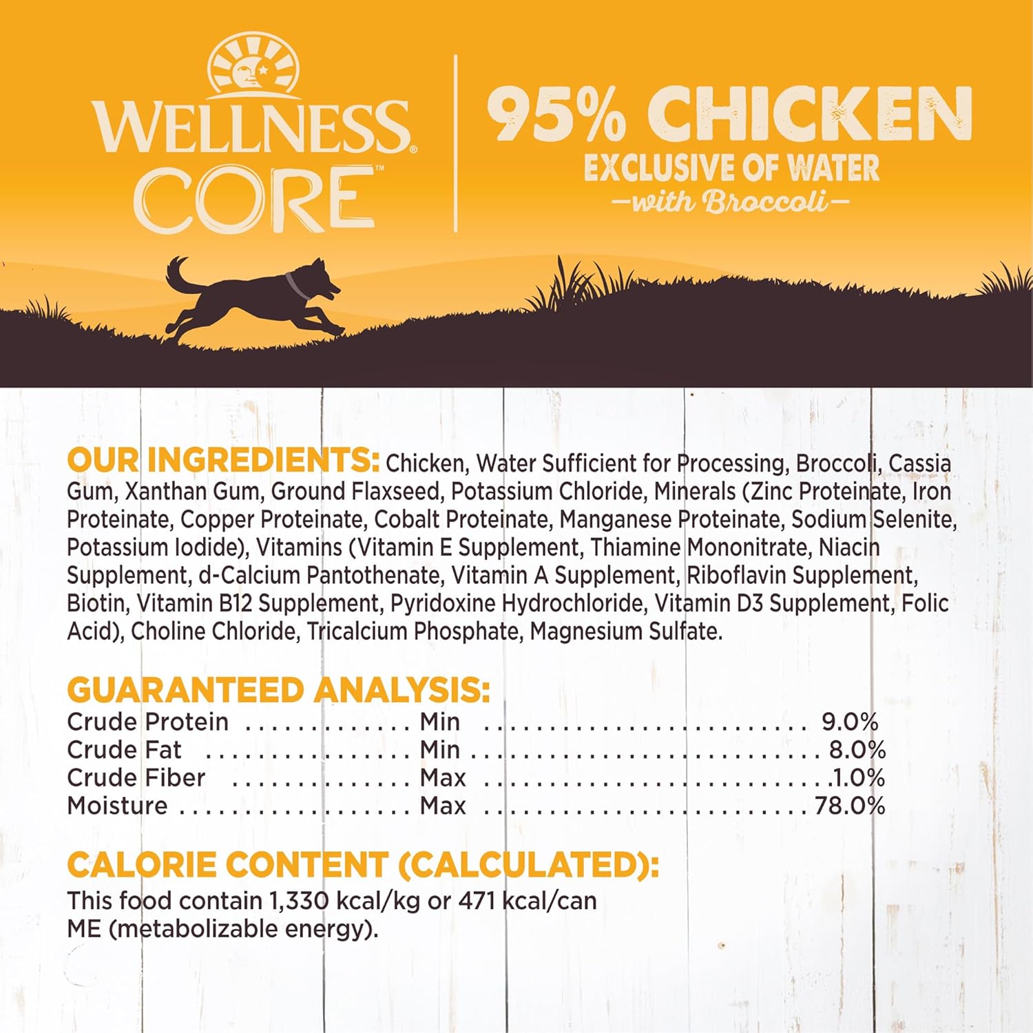 Wellness CORE 95% Natural Wet Grain Free Canned Dog Food, Chicken & Broccoli,12.5-Ounce Can (Pack of 12): Pet Supplies: Amazon.com