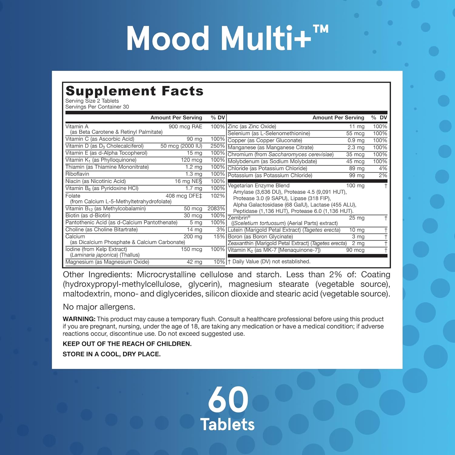 Jarrow Formulas Multi+ Mood Multivitamins for Occasional Stress Resistance, 60 Tablets, 30 Day Supply : Health & Household