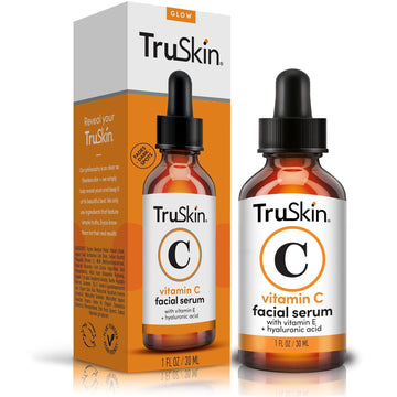 TruSkin Vitamin C Face Serum – Anti Aging Facial Serum with Vitamin C, Hyaluronic Acid, Vitamin E & More – Brightening Serum for Dark Spots, Even Skin Tone, Eye Area, Fine Lines & Wrinkles, 1 Fl Oz