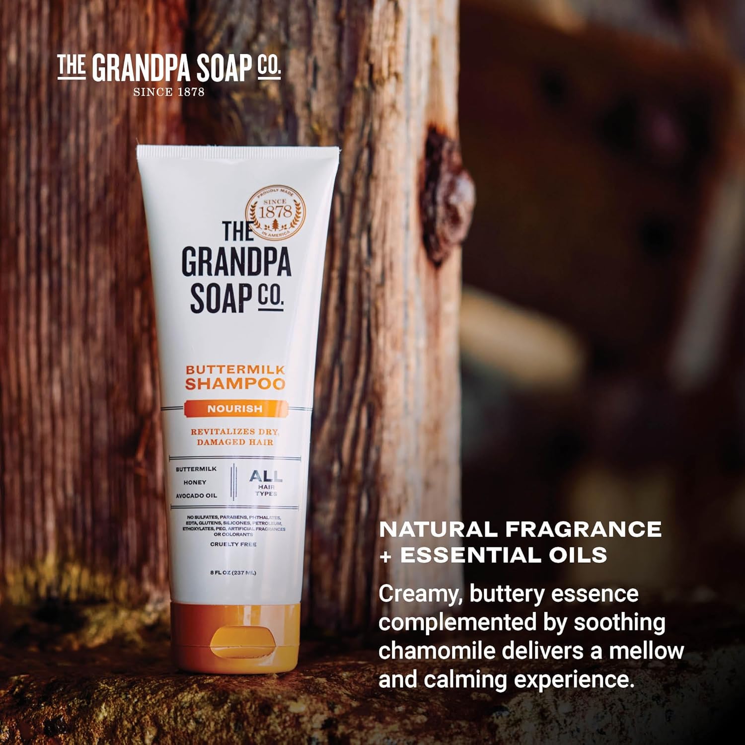 The Grandpa Soap Company Buttermilk Shampoo - Nourishing Formula To Help Revitalize Dry And Damaged Hair, With Honey & Avocado Oil, Vegan, Sulfates And Parabens Free, 8 Fl Oz : Beauty & Personal Care