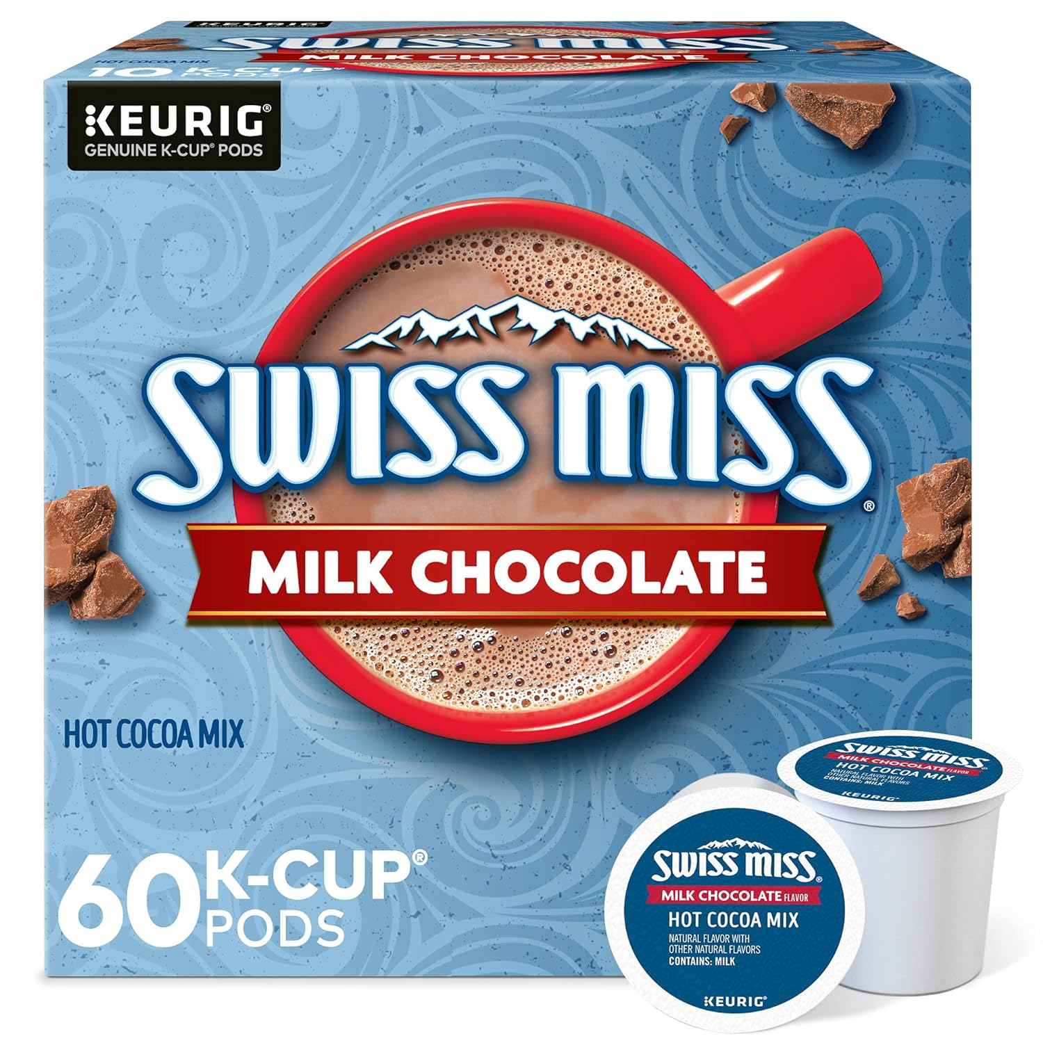 Swiss Miss Milk Chocolate Hot Cocoa, Keurig Single-Serve K-Cup Pods, 60 Count (6 Packs Of 10)