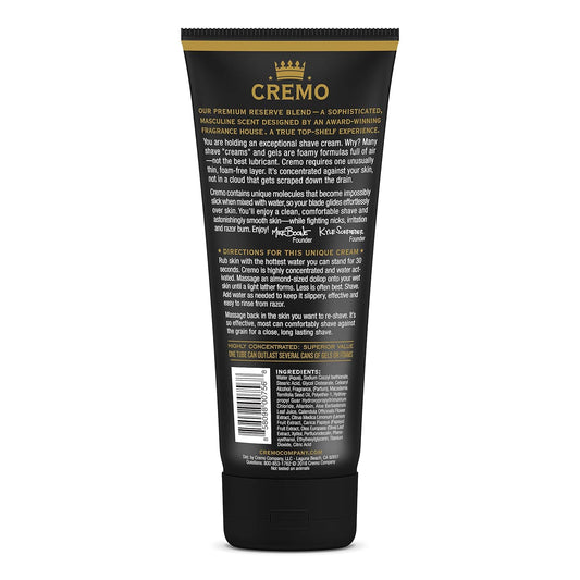 Cremo Barber Grade Reserve Blend Shave Cream for Cuts and Razor Burn, 6 Fl Oz : Beauty & Personal Care