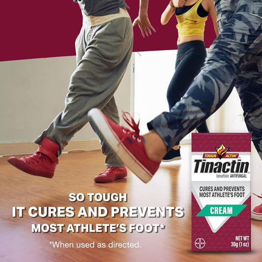 Tinactin Antifungal Cream, Athlete’S Foot Treatment, Tolnaftate 1%, Proven Clinically Effective On Most Athlete’S Foot And Ringworm, 1 Ounce, 30 Grams, Tube