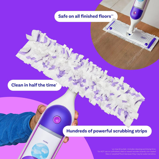 Swiffer Powermop Multi-Surface Refill Pack For Floor Cleaning, Pack Includes 5 Mopping Pad Refills, 1 Floor Cleaning Solution With Lavender Scent