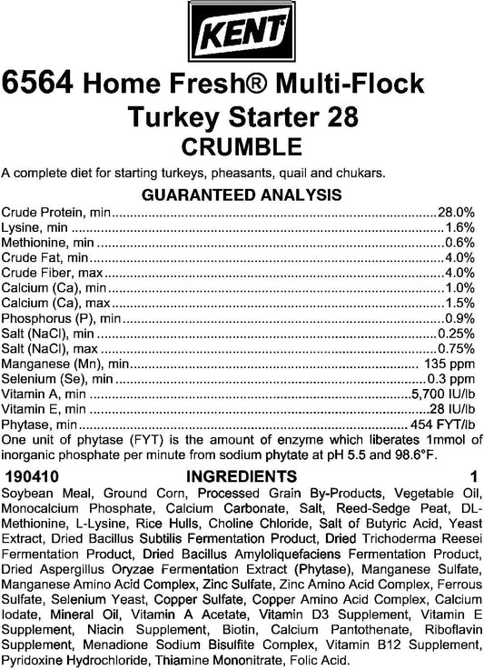 Multi-Flock Turkey Feed - Complete Nutrition For Poultry Species - Turkeys, Pheasants, Quail, Chukars - High Energy And Fiber - 50 Lb Bag