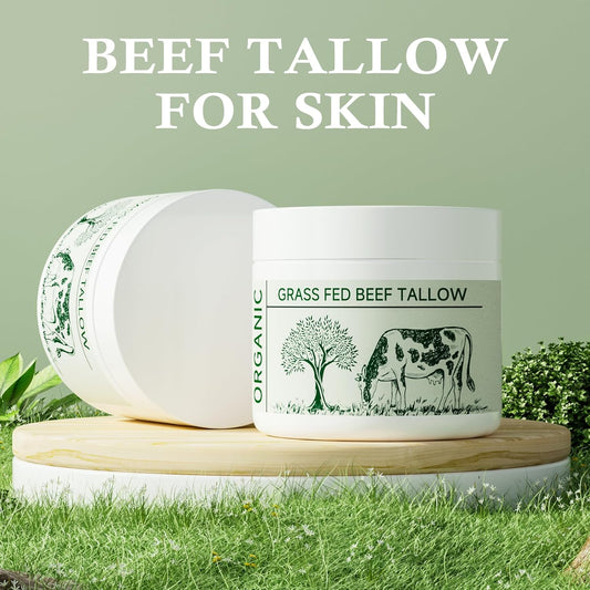 Beef Tallow For Skin, Tallow Sunscreen, Sunscreen For Face, Reef Safe Travel Sunblock, Grass-Fed Natural For All Skin Type Deep Hydration Moisturizing