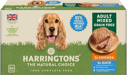 Harringtons Grain Free Wet Dog Food Mixed Flavors 6x150g, Pack of 4?HARRWMIX-C150