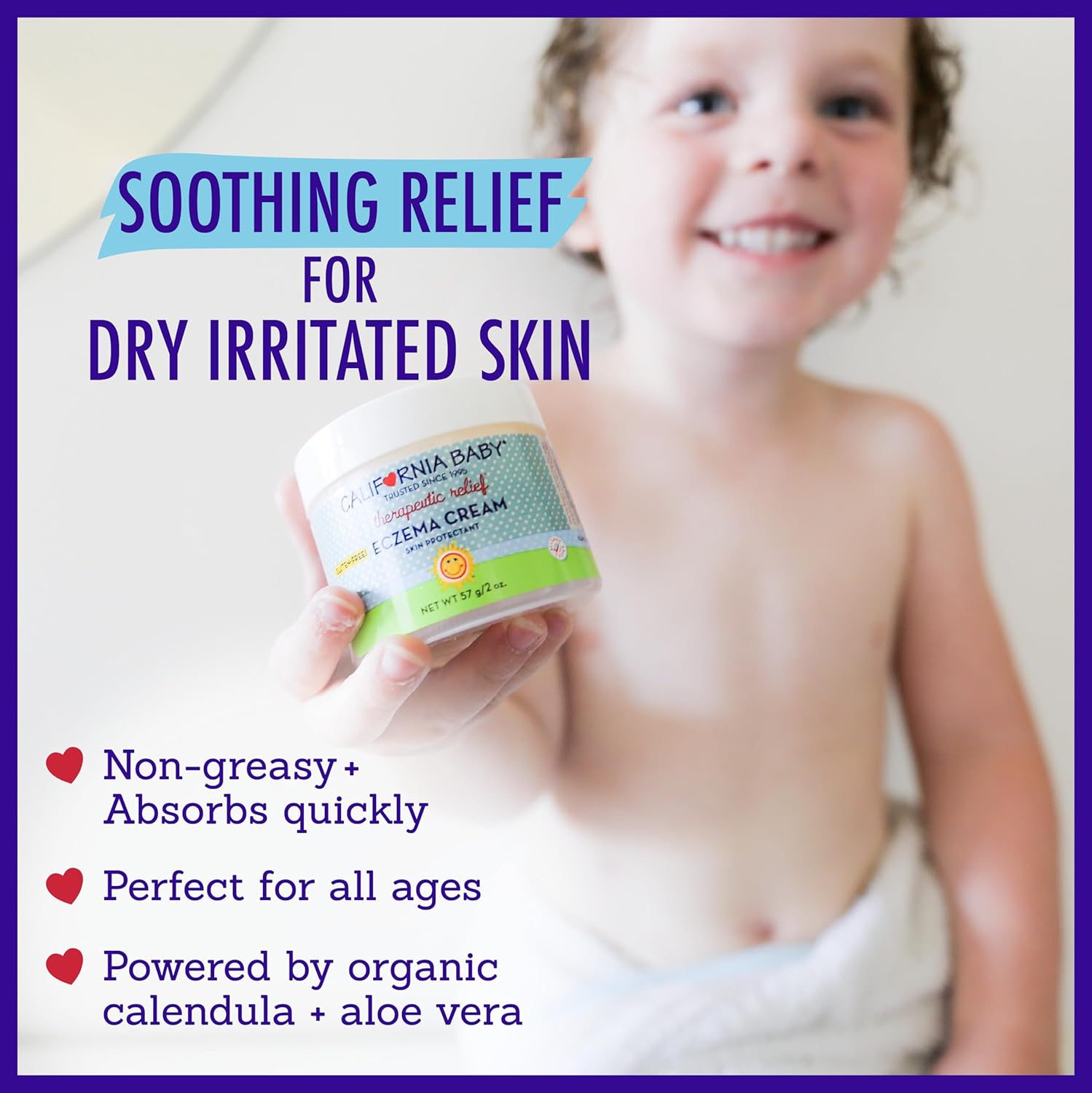 California Baby Eczema Cream | Steroid-Free Eczema Treatment | Colloidal Oatmeal + Aloe Vera | Soothing Eczema Lotion For Kids + Adults | 57 G / 2 Oz. : Health & Household