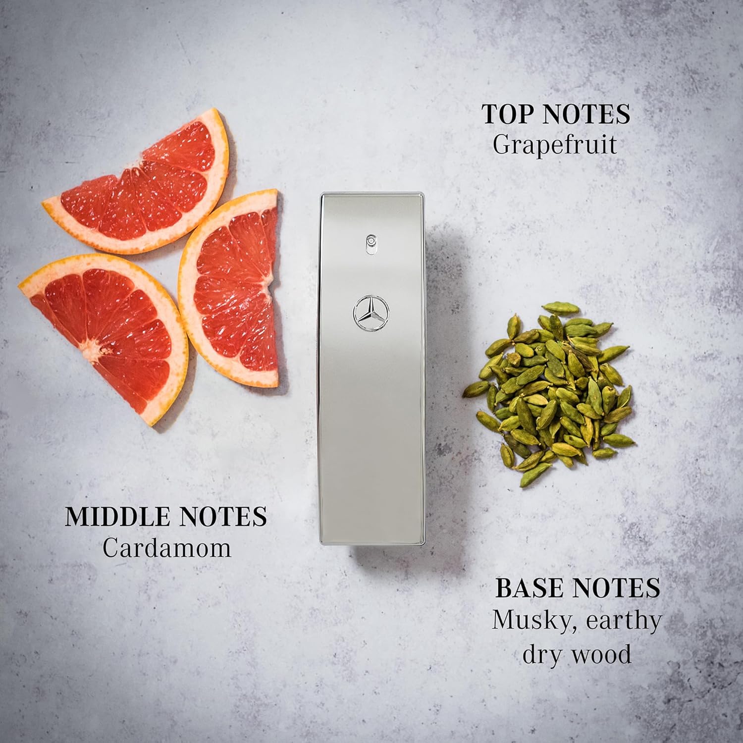 Mercedes-Benz Club Cologne For Men - 3.4 Fl Oz - Eau De Toilette Perfume Spray For Man - Woody & Musky Scent - Luxury Long Lasting Fragrance With Notes Of Grapefruit, Cardamom & Earthy Dry Wood : Beauty & Personal Care