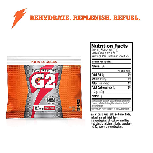 Gatorade Powder Bag Fruit Punch, 21 Ounce (Pack Of 32)