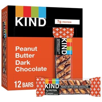 Kind Bars, Peanut Butter Dark Chocolate, Healthy Snacks, Gluten Free, 12 Count