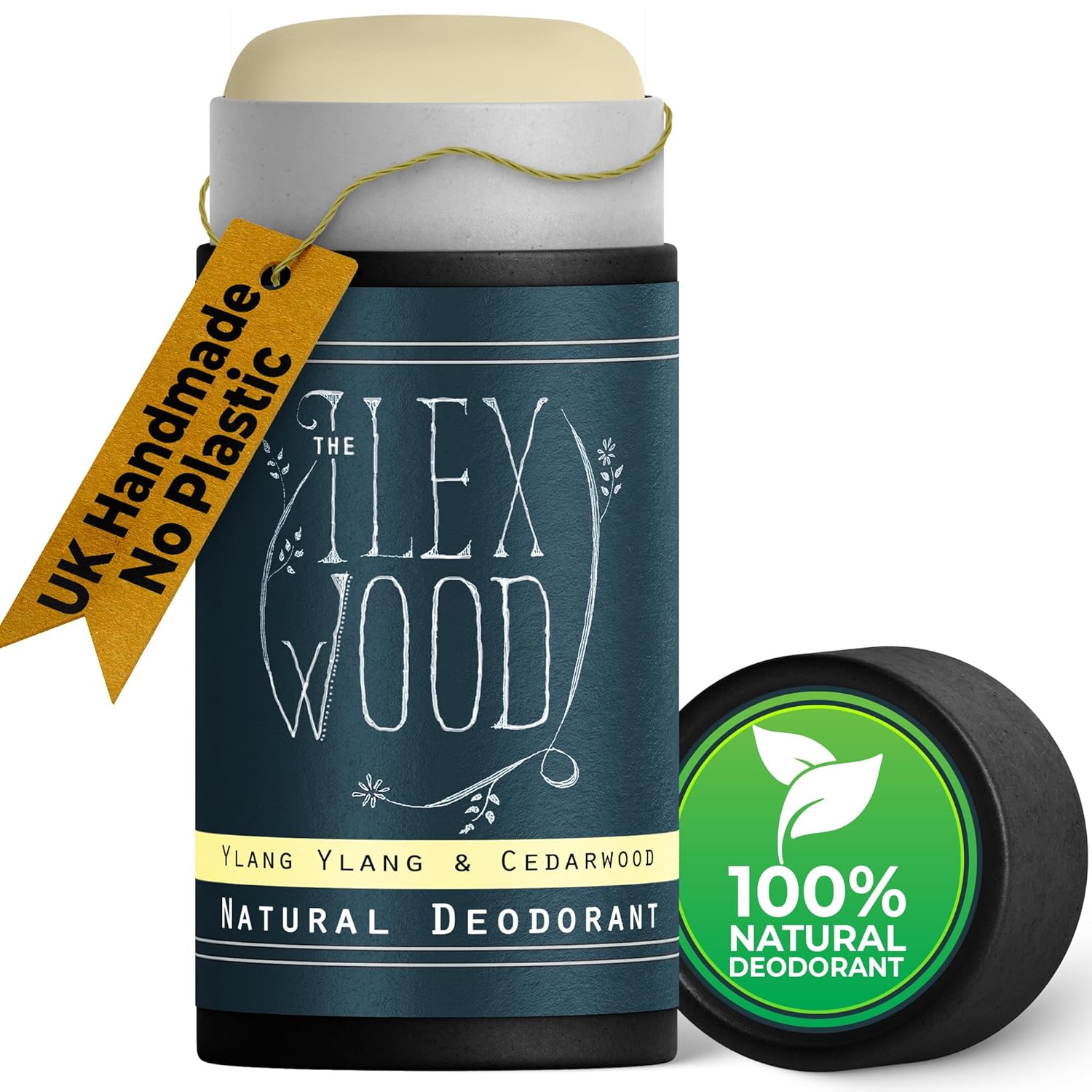 The Ilex Wood - Bergamot And Tea Tree Natural Deodorant - 70Ml. Natural Deo In Eco Friendly Cardboard Tube, Vegan, No Plastic, No Alcohol, No Toxins, No Aluminium Salts & Cruelty Free For Women & Men