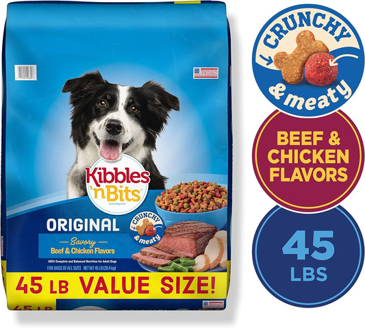 Kibbles 'N Bits Original Savory Beef & Chicken Flavors Dry Dog Food, 45 Pound Bag