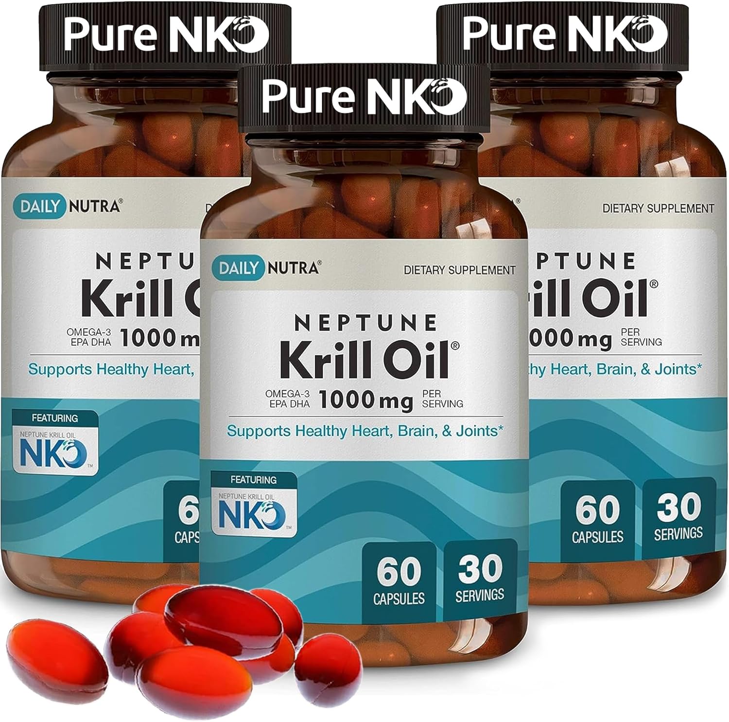 DailyNutra Neptune Krill Oil 1000mg - Antarctic Krill Oil Omega-3 Phos