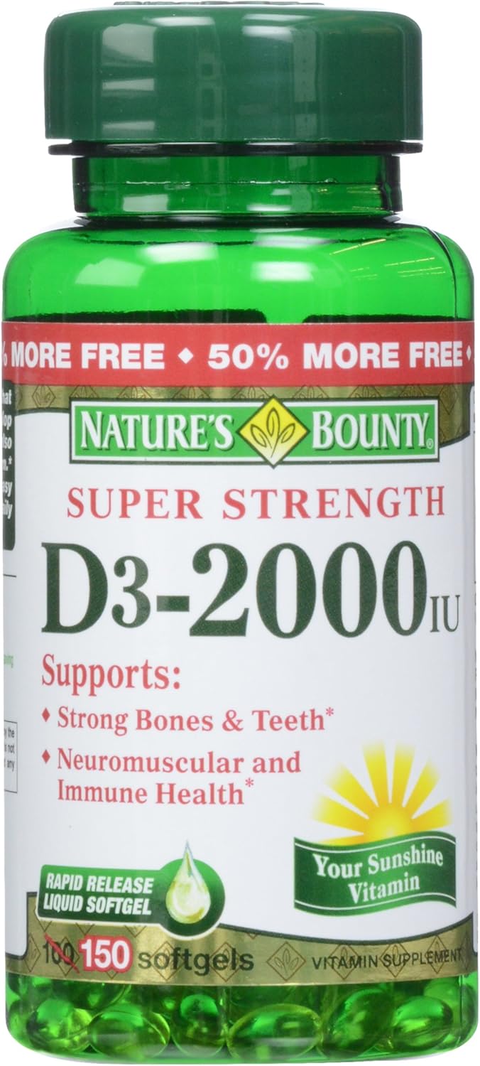 Nature'S Bounty, D 2000 Iu Softgels, 150 Count