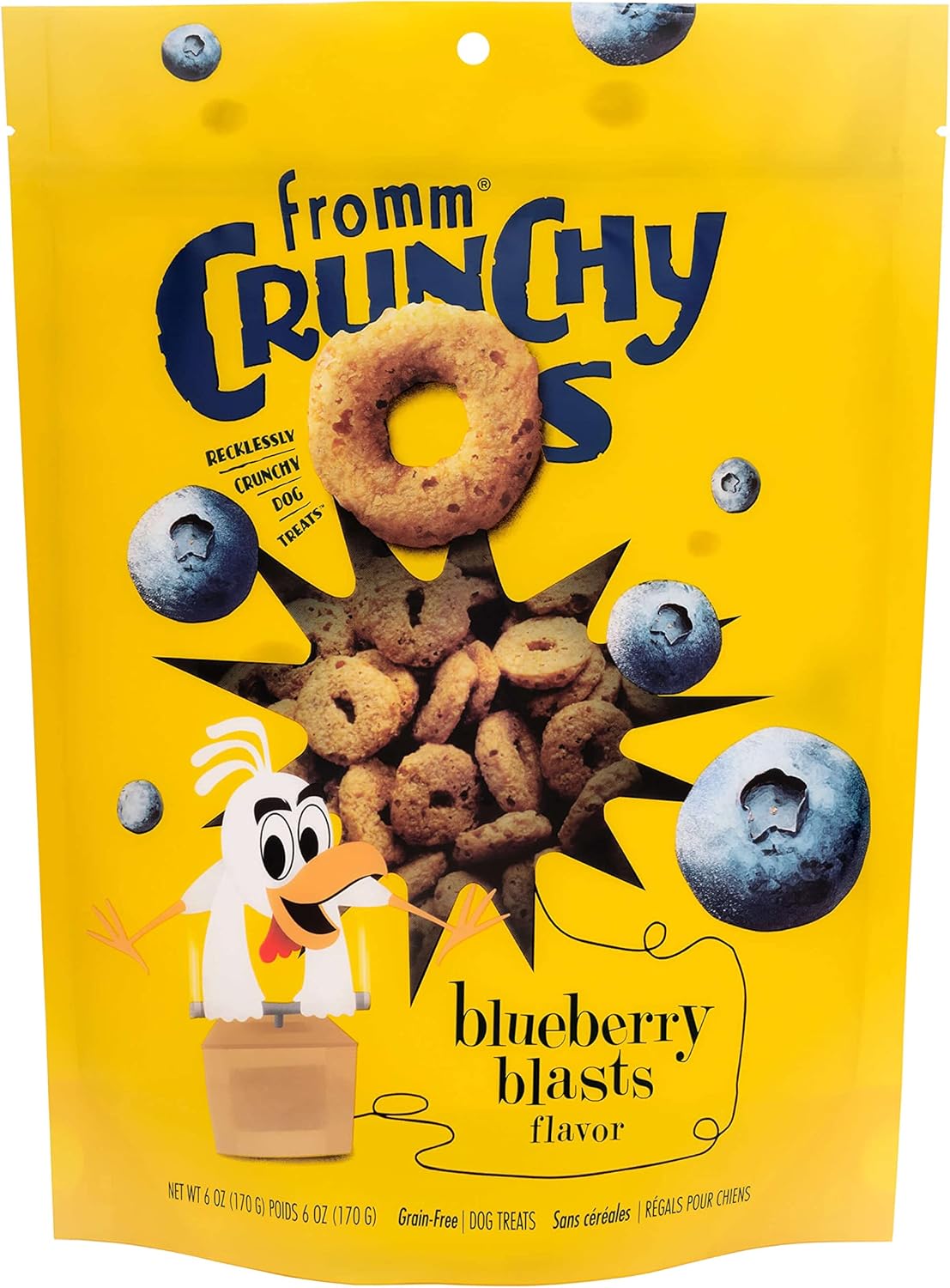 Fromm Crunchy Os Blueberry Blasts Dog Treats - Premium Crunchy Dog Treats - Chicken Recipe - 6 Oz