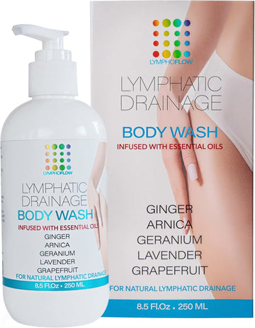 Lymphatic Drainage Shower Gel, Natural Herbal Body Wash For Healthy Lymph Flow & Body Detox, Post Manual Or Tool Lymphatic Massage, Post Liposuction, Bbl, Lymphedema, Lipedema, 8 Fl Oz