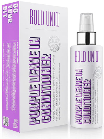 BOLD UNIQ Purple Leave In Conditioner for Dry & Damaged Blonde, Platinum & Gray/Silver Hair. Light Toning, Hydrating & Detangling. Peta-approved, Vegan & Cruelty-Free. Sulfate & Paraben Free