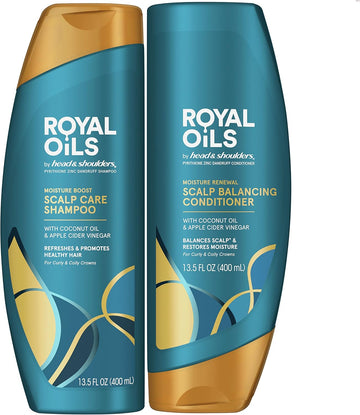 Head And Shoulders Shampoo And Conditioner, Moisture Renewal, Anti Dandruff Treatment And Scalp Care, Royal Oils Collection With Coconut Oil, 27 Oz (798 Ml), Kit