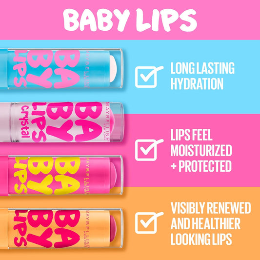 Maybelline New York Baby Lips Crystal Lip Balm, Pink Quartz [140] 0.15 Oz