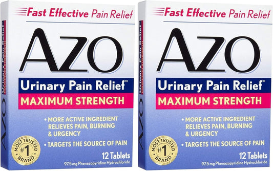 AZO Standard Max Strength 12 Tablets (Pack of 2) : Health & Household