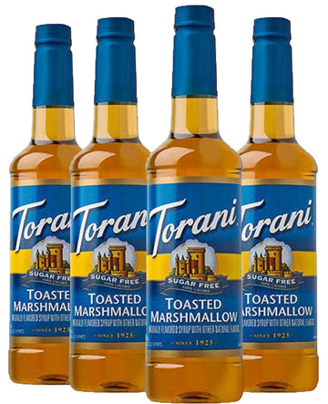 Torani Sugar-Free Syrup, Toasted Marshmallow, 25.4 Fl Oz Bottle (Pack Of 4)