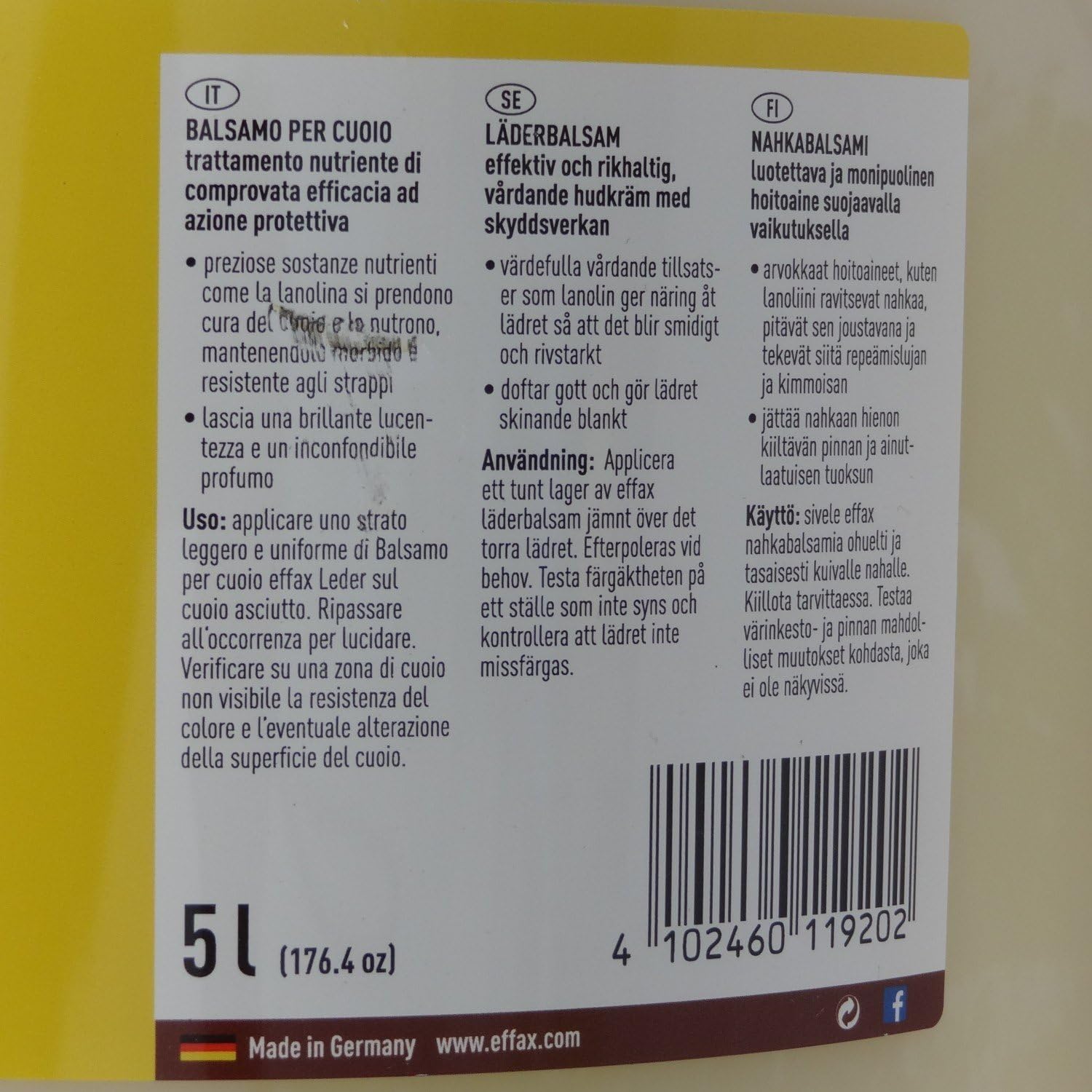 Effax Leather Balsam 647E [5 Lt]