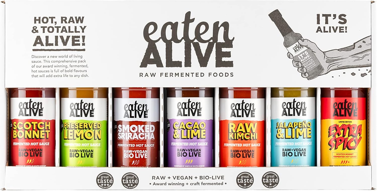 Eaten Alive Award Winning Fermented Hot Sauce - The Complete Collection (7 X 150Ml)