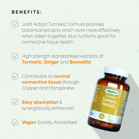 Lifeplan Joint Action Turmeric Formula With Copper & Manganese Tablets X 90. For Connective Tissue Support
