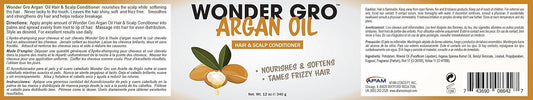 Argan Oil Hair Grease Styling Conditioner, 12 fl oz - Frizz-Free Treatment - Nourishes & Softens by Wonder Gro