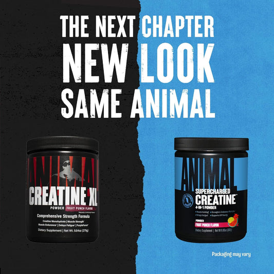 Animal Supercharged Creatine Powder -Enhanced Creatine Monohydrate Supplement Plus Betaine Anhydrous, PurpleForce and Senactiv - Delay Fatigue, Enhance Endurance, Improve Muscle Recovery -Fruit Punch