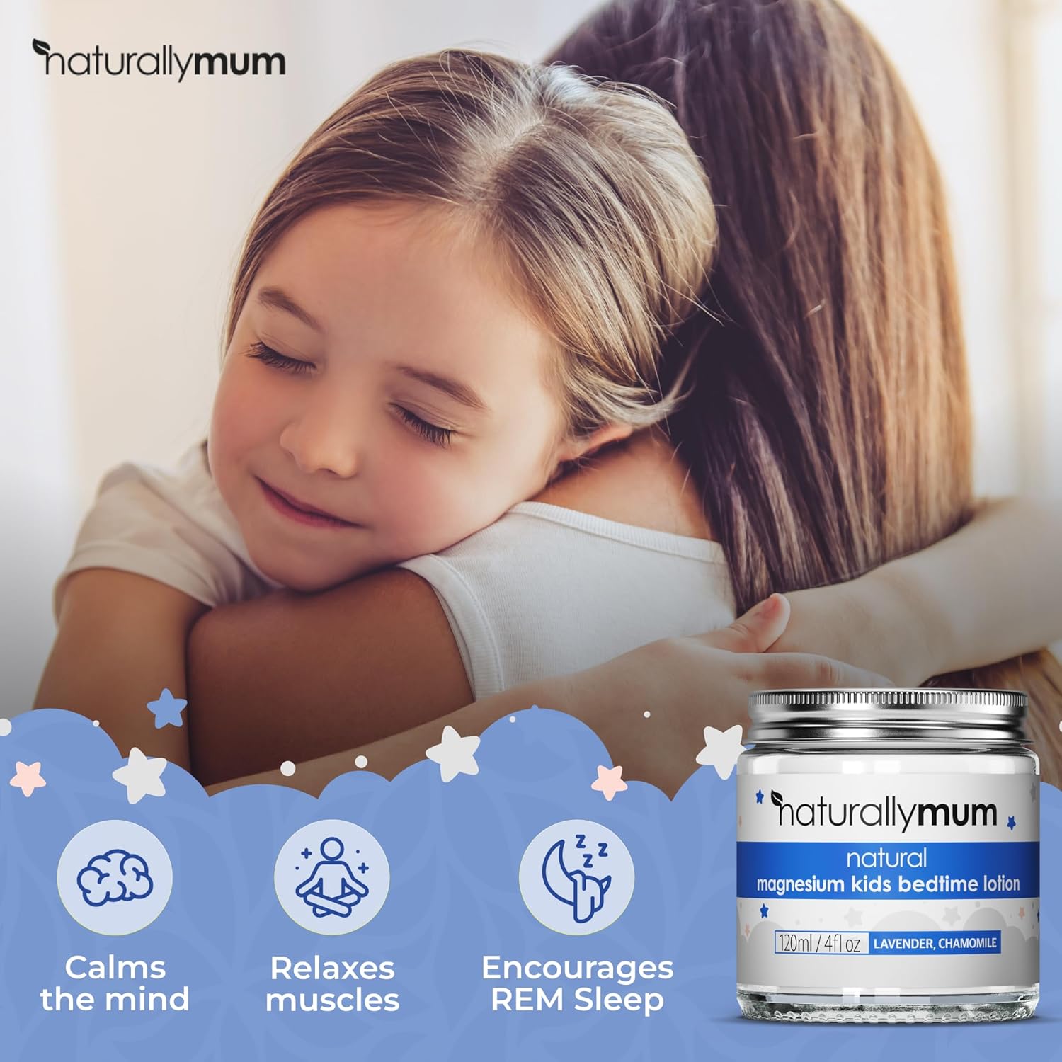 Naturallymum Naturally Mum - Magnesium Lotion For Kids & Babies [Natural & Safe] - Juniors Bedtime Lotion - Magnesium Sleep Cream For Kids & Babies - For Toddlers - Lavender & Chamomile : Baby