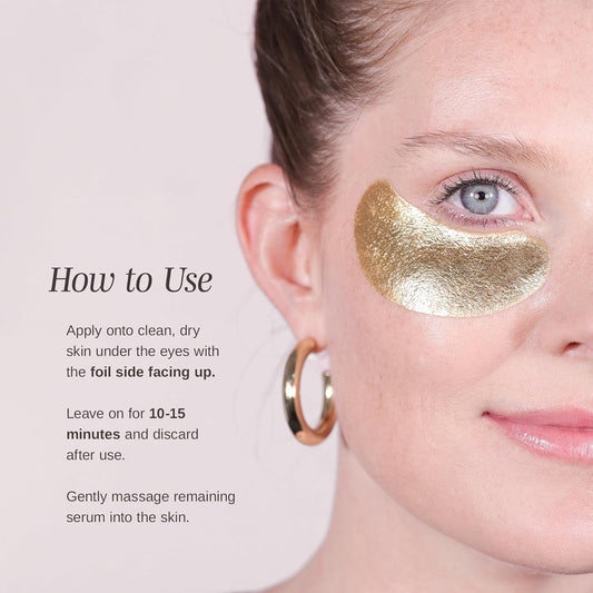 Wander Beauty Baggage Claim - Gold Foil Under Eye Patches For Dark Circles And Puffiness - Under Eye Mask Depuffs & Firms - Brightening Eye Mask For Under Eye Bags (6 Pairs)