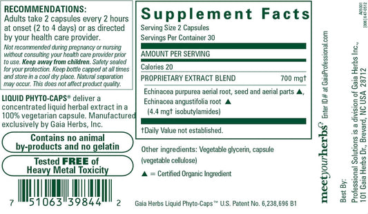 Gaia Herbs Professional Solutions Echinacea (liq phyto-cap) 60 lvcaps