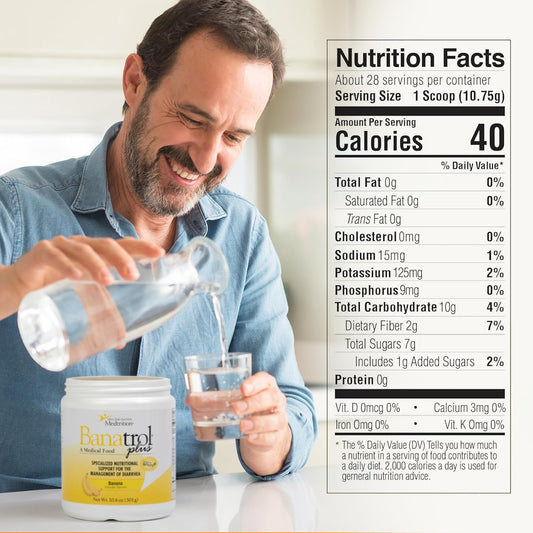 Banatrol® Natural Anti-Diarrheal With Prebiotics, Relief From Chronic Diarrhea, Ibs, Recurring Diarrhea, Clinically Supported Medical Food, Non-Constipating, 90 Servings (Banana)