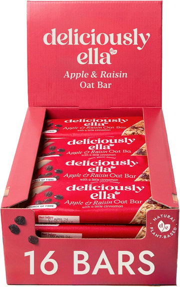 Deliciously Ella Apple And Raisin Oat Bar (16 Bars) - Natural Ingredients - Breakfast Bar - Vegan - Healthy Snack - Gluten Free - (50G X 16 Snack Bars)