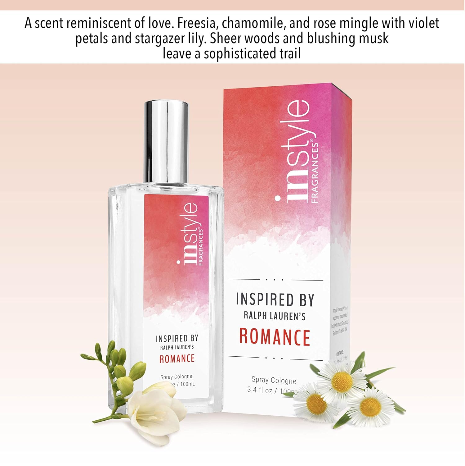 Instyle Fragrances | Inspired By Ralph Lauren'S Romance | Women’S Eau De Toilette | Vegan, Paraben Free, Phthalate Free | Never Tested On Animals | 3.4 Fluid Ounces : Beauty & Personal Care