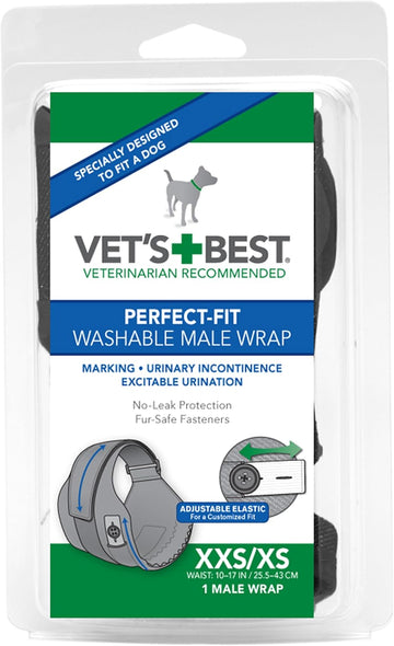 Vet's Washable Male Dog Diapers | Absorbent Male Wraps with Leak Protection | Excitable Urination, Incontinence, or Male Marking |1 x Diaper per Pack?3165810419