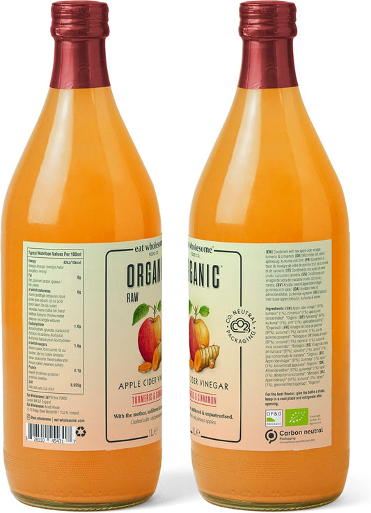 Eat Wholesome Organic Raw Apple Fire Cider Vinegar With Ginger, Turmeric & Chilli, 1L
