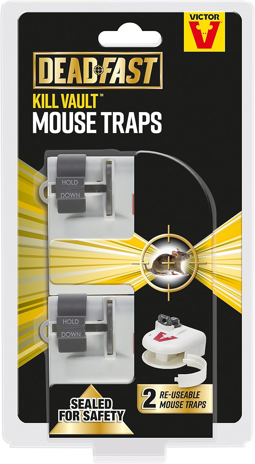 Deadfast 20300400 Kill Vault Mouse Trap, White, Twin Pack?20300400